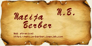 Matija Berber vizit kartica